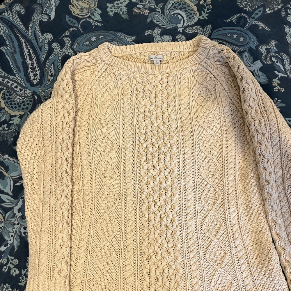 Women's Cream Cable Knit Sweater